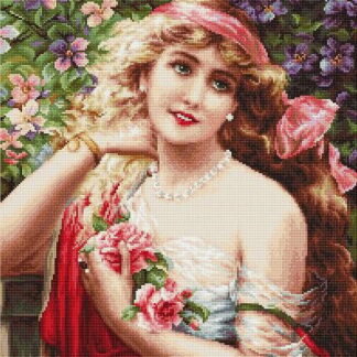 Набір для вишивання хрестиком G549 Дівчина з трояндами гобелен (9576834)