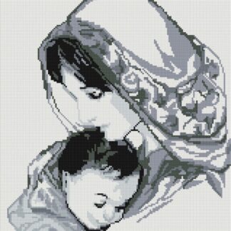 Набір для алмазної мозаїки 40х50 Ікона Марія з немовлям SP043