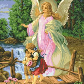Набір алмазної мозаїки 40x50 Ікона Ангел і діти SP026