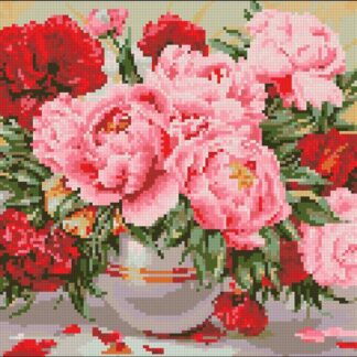 Набір алмазної мозаїки 30х40 Казкові піони АМС-121