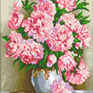 Алмазна вишивка 30х40 Ажурні піони АМС-124