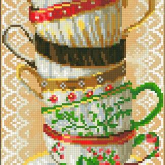 Набір алмазної мозаїки 20х40 Панно чашки АМП-129