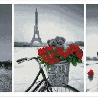 Набір алмазної мозаїки триптих 3х40х50 Паризький етюд TR1002