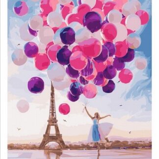 Набір для малювання по номерах Кульки і Париж MSP332 40x50 з підрамником