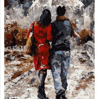 Набір для малювання за номерами 40х50 Пара під парасолею MSP329 з підрамником