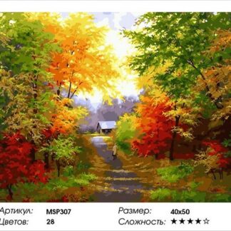 Набір малювання за номерами 40х50 Осінній парк MSP307 з підрамником