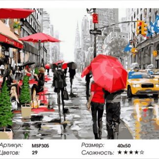 Набір малювання за номерами 40х50 Вулицями міста MSP305 з підрамником