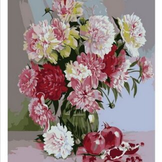 Набір малювання за номерами 40х50 Букет піонів MSP316 з підрамником