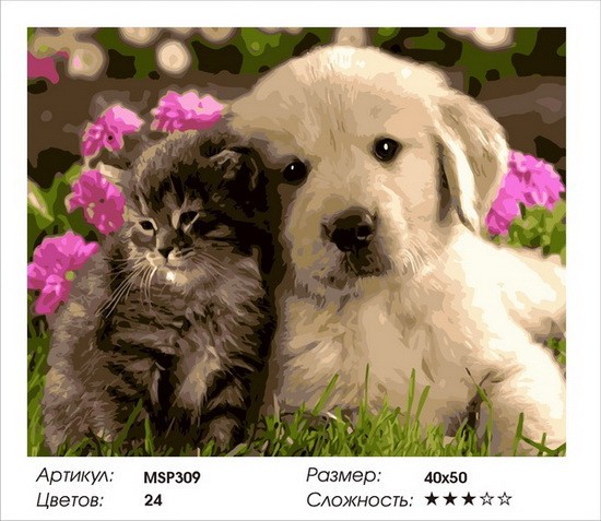 Набір для малювання по номерах 40х50 Друзі MSP309 з підрамником