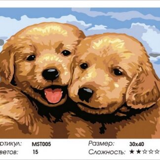 Набір для малювання за номерами 30х40 Милі собачки MST005 з підрамником