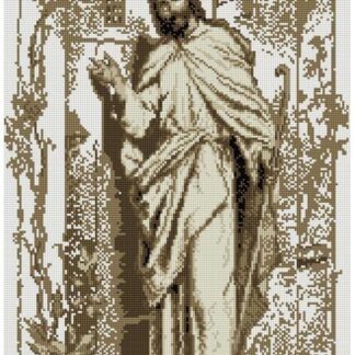 Набір алмазної мозаїки 40х70 Ікона Ісус стукає в двері сепія SS811