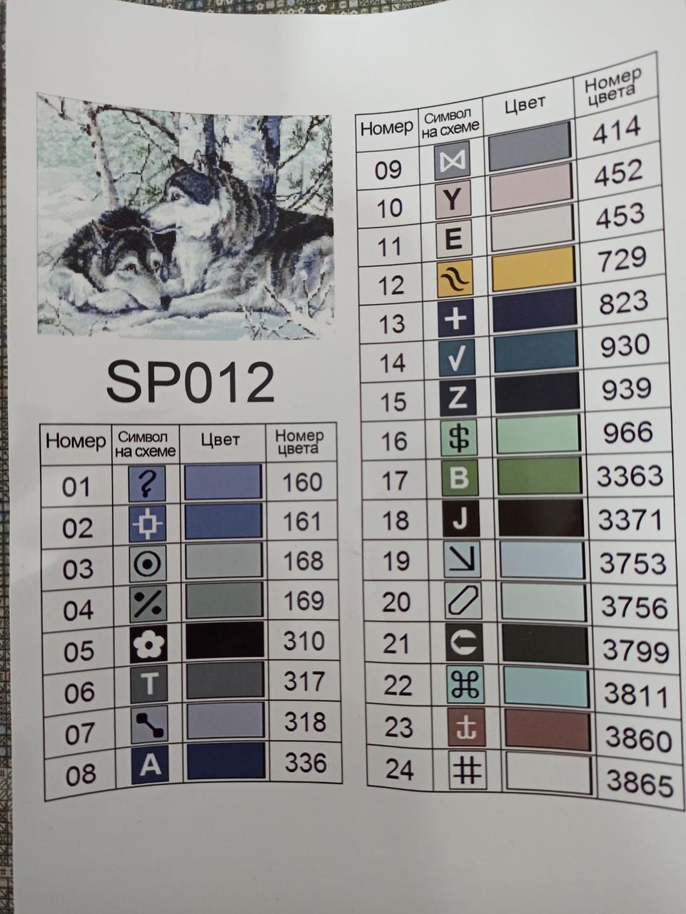 Алмазна мозаїка 40х50 Вовки на снігу SP012 - Зображення 5