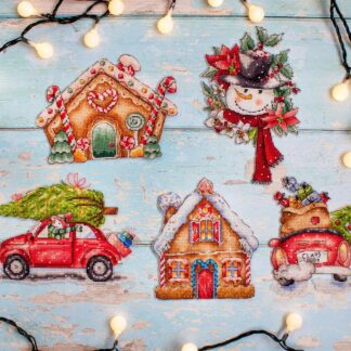 Набір для вишивання хрестиком Leti 8055Набір новорічних іграшок № 4 5 пр. (11339274)