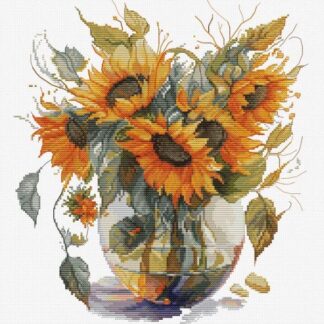 Набір для вишивання хрестиком Ваза із соняшниками (B7025)