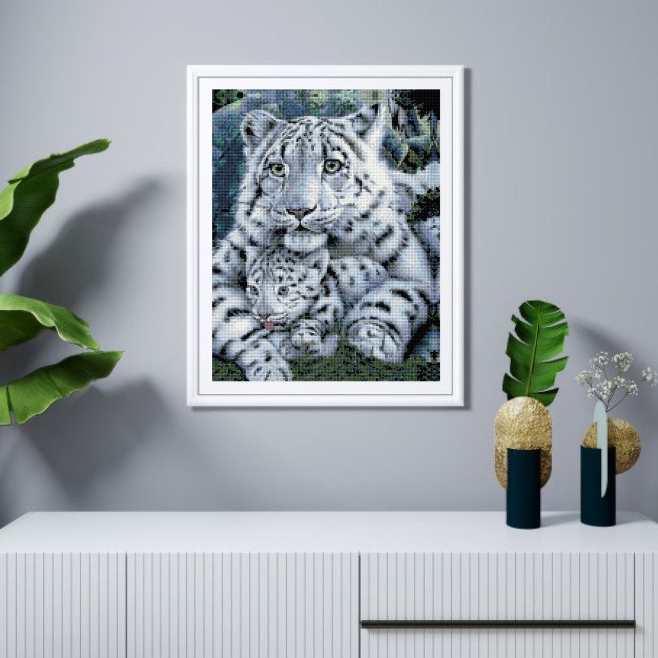 Набір алмазної мозаїки 40х50 Тигрячі обійми SP061 - Зображення 2