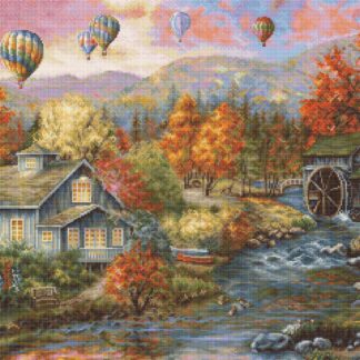 Набір для вишивання хрестиком B616 Млин осіннього струмка (B616)