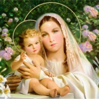 Набір для алмазного мозаїки 40х50 Ікона Діва Марія з Ісусом SP011