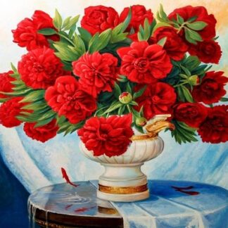 Алмазна мозаїка 40х50 Червоні півонії SP039