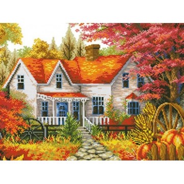 Алмазна мозаїка 30х40см Осінній пейзаж ST438