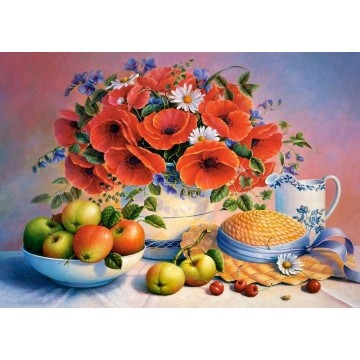 Алмазна мозаїка 30х40см Букет маків ST432