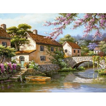 Алмазна вишивка 30х40см Будиночок на березі ST415