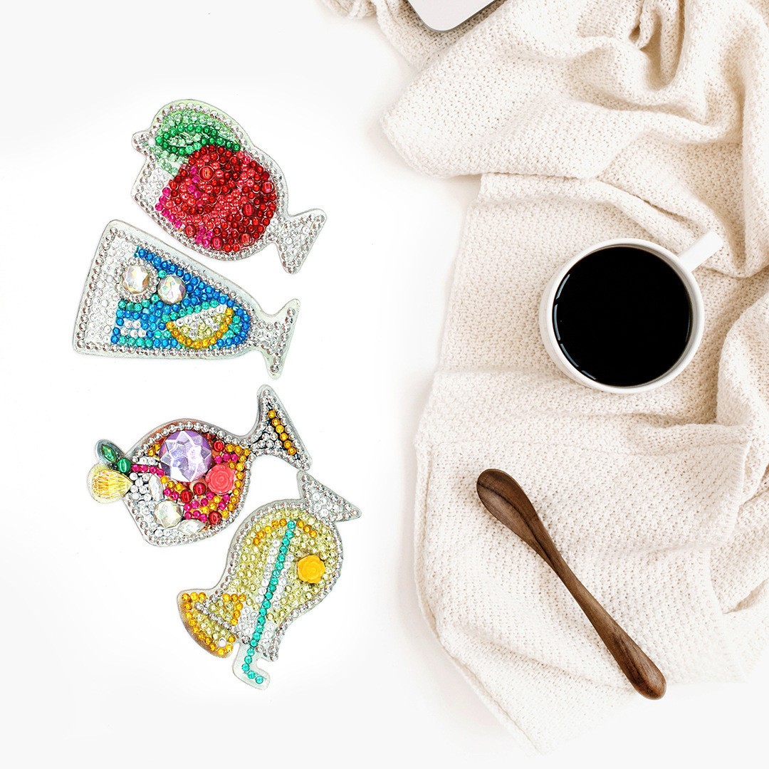 Набір магнітиків для алмазної мозаїки Коктейлі 4шт FM60 - Зображення 2