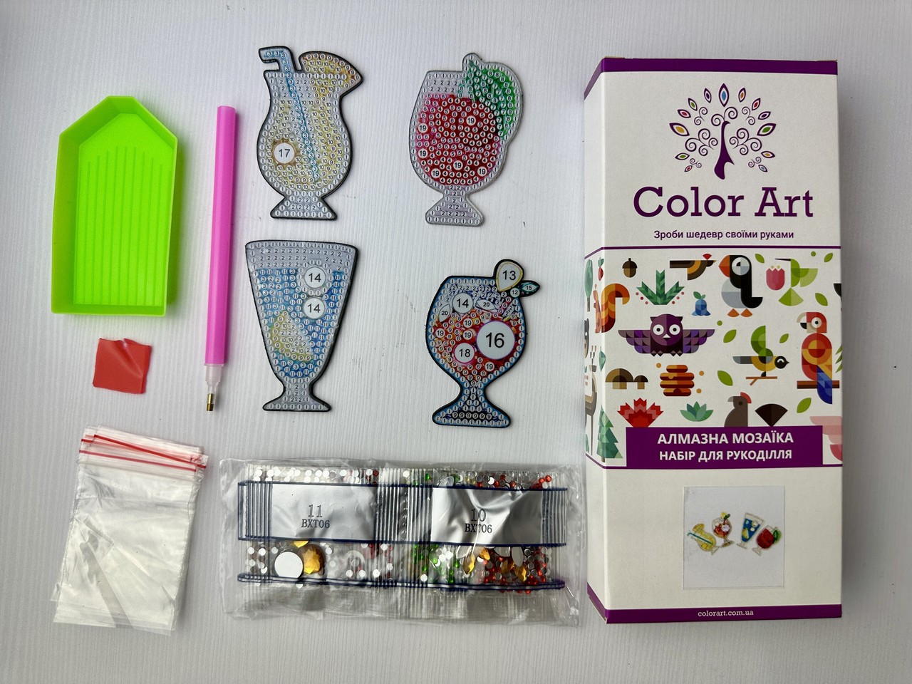 Набір магнітиків для алмазної мозаїки Коктейлі 4шт FM60 - Зображення 3