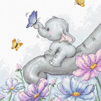 Набір для вишивання хрестиком Слон з метеликом (B1183)