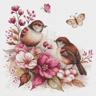Набір для вишивання хрестиком B2420 Птахи та весна (B2420)