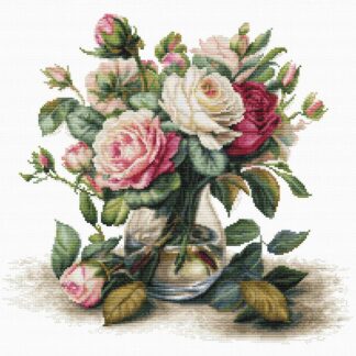 Набір для вишивання хрестиком Ваза з трояндами (B7026)