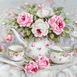 Набір для вишивання хрестиком Чайний сервіз та троянди гобелен (G565)