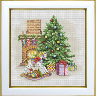 М-0321 "Напередодні Різдва" (набір для вишивання муліне ДМС + бісер Preciosa) 22х23 см