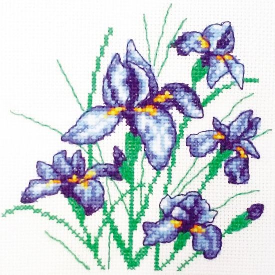 М-0119 "Іриси" (набір для вишивання муліне акрил) 15х15 см