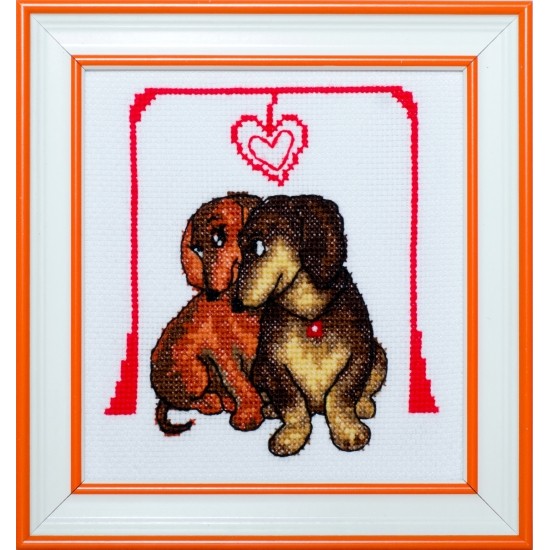 М-0123 "Песики" (набір для вишивання муліне акрил) 15х15 см
