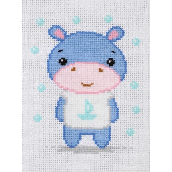 М-0232 "Бегемотик" (набір для вишивання муліне акрил) 11х15 см