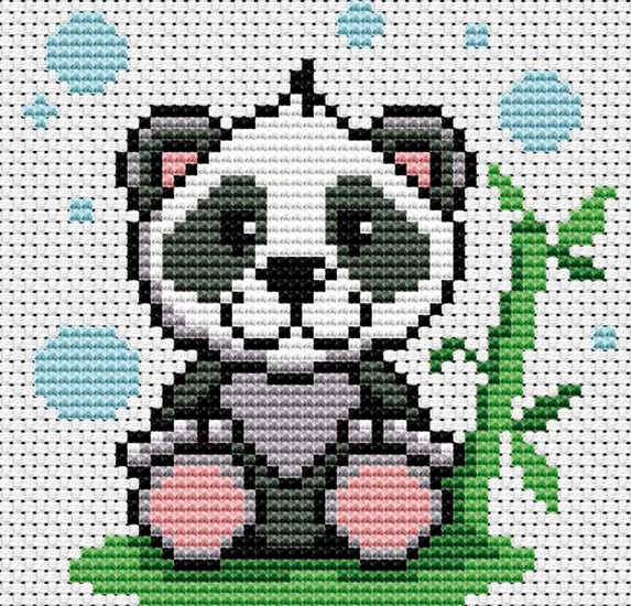 М-0240 "Пандочка з бамбуком" (набір для вишивання муліне акрил) 11х11 см