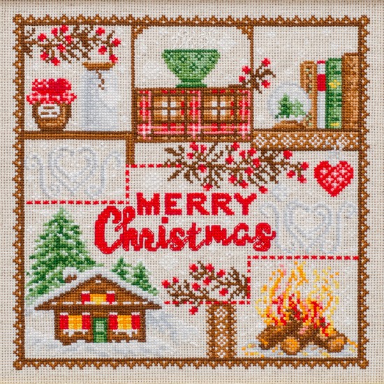 М-0257 "З Різдвом!" (набір для вишивання муліне ДМС) 20х20 см