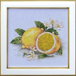 М-0309 "Лимон" (набір для вишивання муліне ДМС + бісер Preciosa) 20х20 см