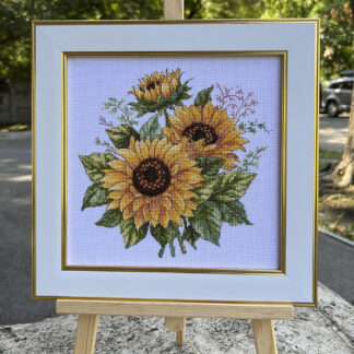 М-0311 "Соняхи" (набір для вишивання муліне ДМС + бісер Preciosa) 20х20 см