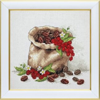 М-0314 "Кава" (набір для вишивання муліне ДМС + бісер Preciosa) 20х20 см