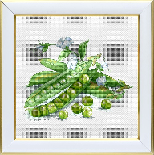 М-0317 "Горох" (набір для вишивання муліне ДМС + бісер Preciosa) 20х20 см