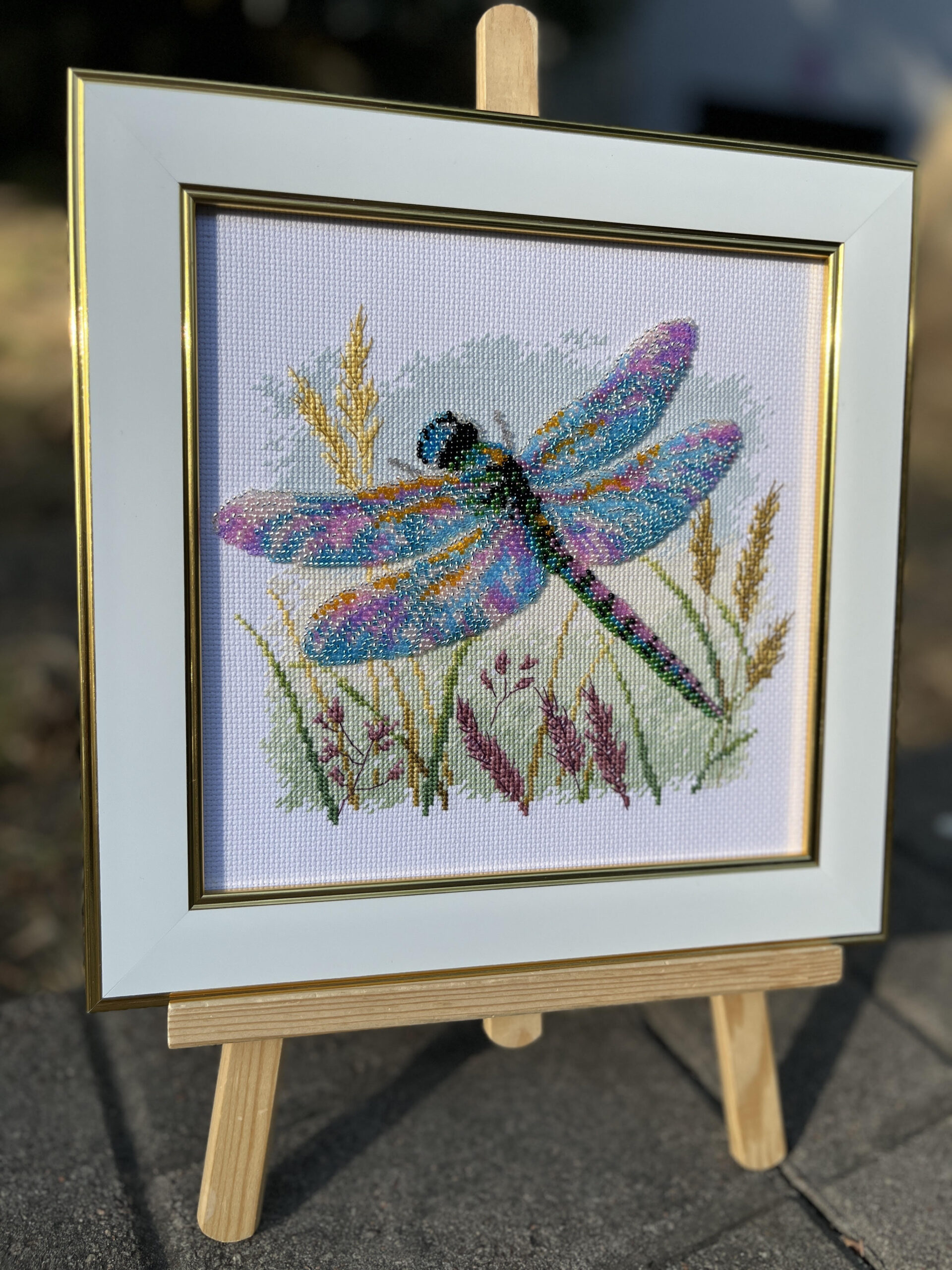 М-0319 "Мерехтливі крильця" (набір для вишивання муліне ДМС + бісер Preciosa) 20х20 см