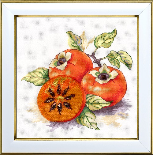 М-0325 "Хурма" (набір для вишивання муліне ДМС + бісер Preciosa) 20х20 см