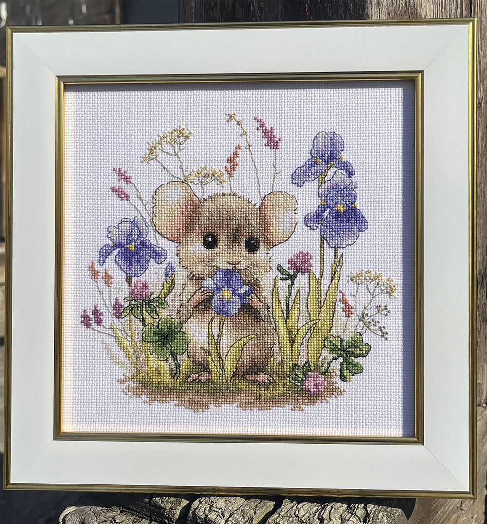 М-0331 "Мишка" (набір для вишивання муліне ДМС + бісер Preciosa) 20х20 см