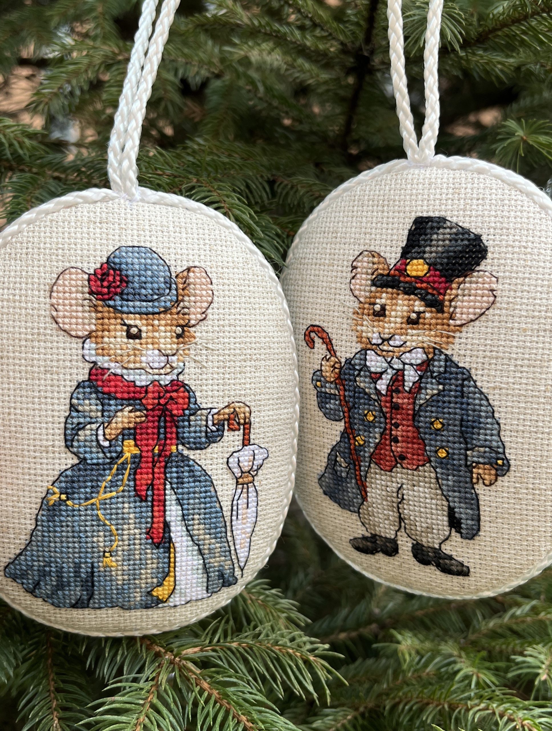 М-0338 "Мишки (2 іграшки в комплекті)" (набір для вишивання муліне ДМС) цифровий друк