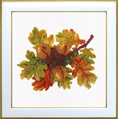 М-0345 "Дари дубового гаю" (набір для вишивання муліне ДМС + бісер Preciosa) 20х20 см