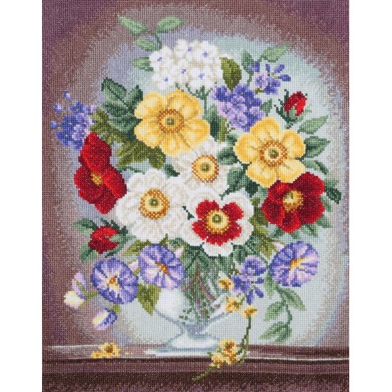 М-0458 "Квіткова фантазія" (набір для вишивання муліне ДМС) 30x40 см