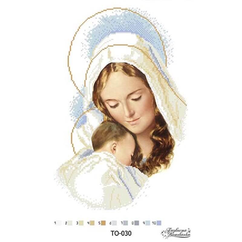 Схема для вишивки бісером Мадонна з дитям. ТО-030