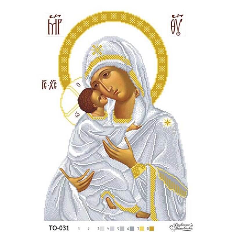 Схема для вишивки бісером Володимирівська Ікона Божої Матері. ТО-031