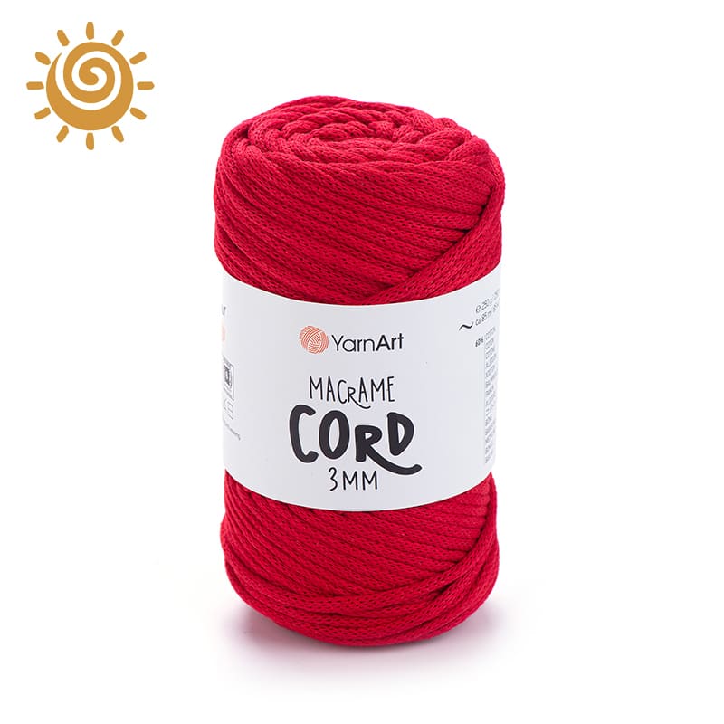 YarnArt Macrame Cord 3mm 773, колір червоний
